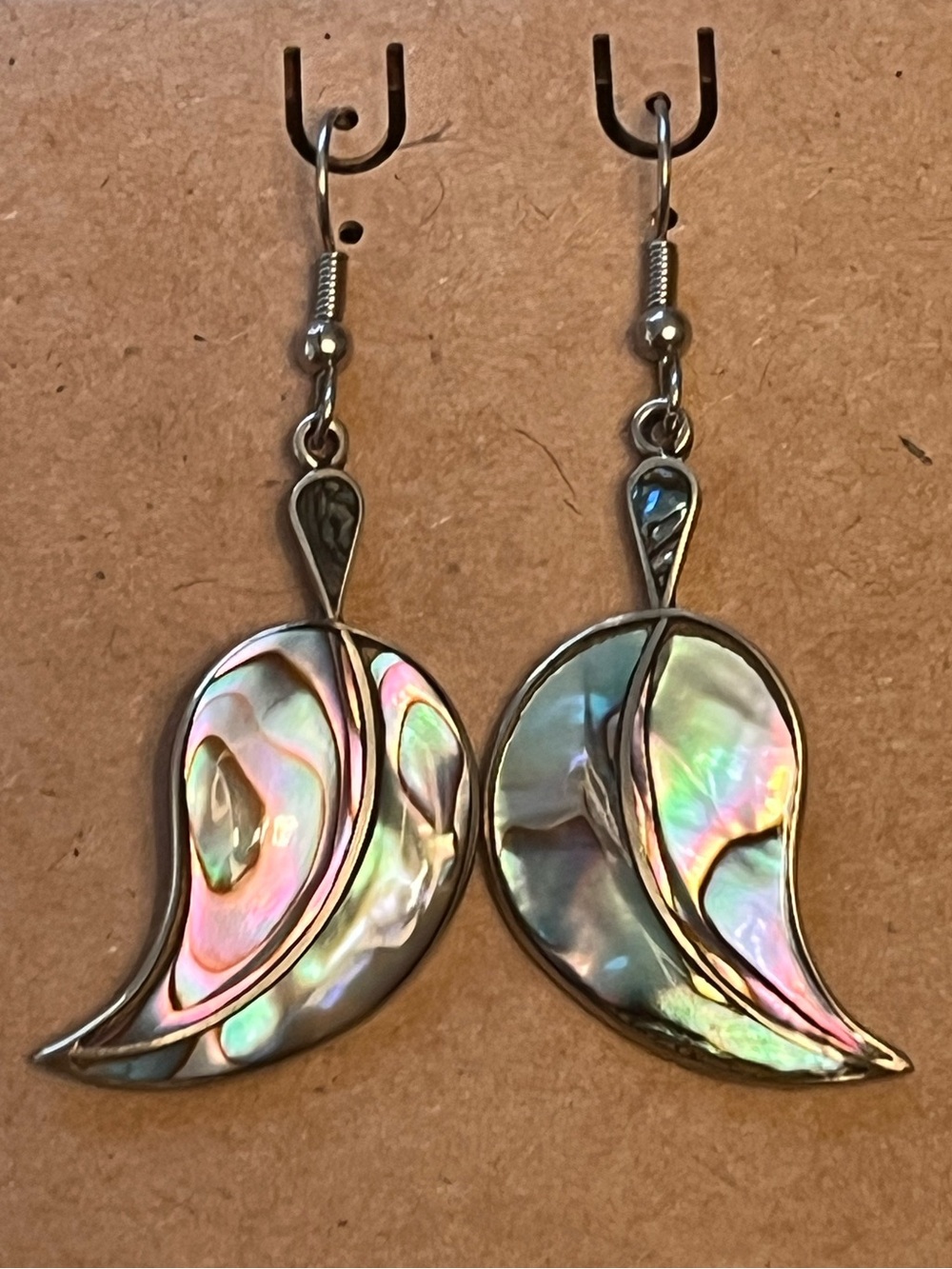 Iridescent Abalone Shell Drop Earrings - Women Jewelry
